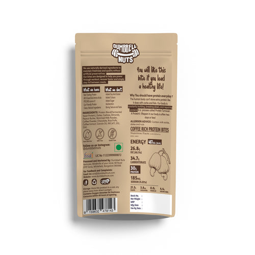 Dumbbell Nuts Coffee Rich Protein Bites – 30% Protein